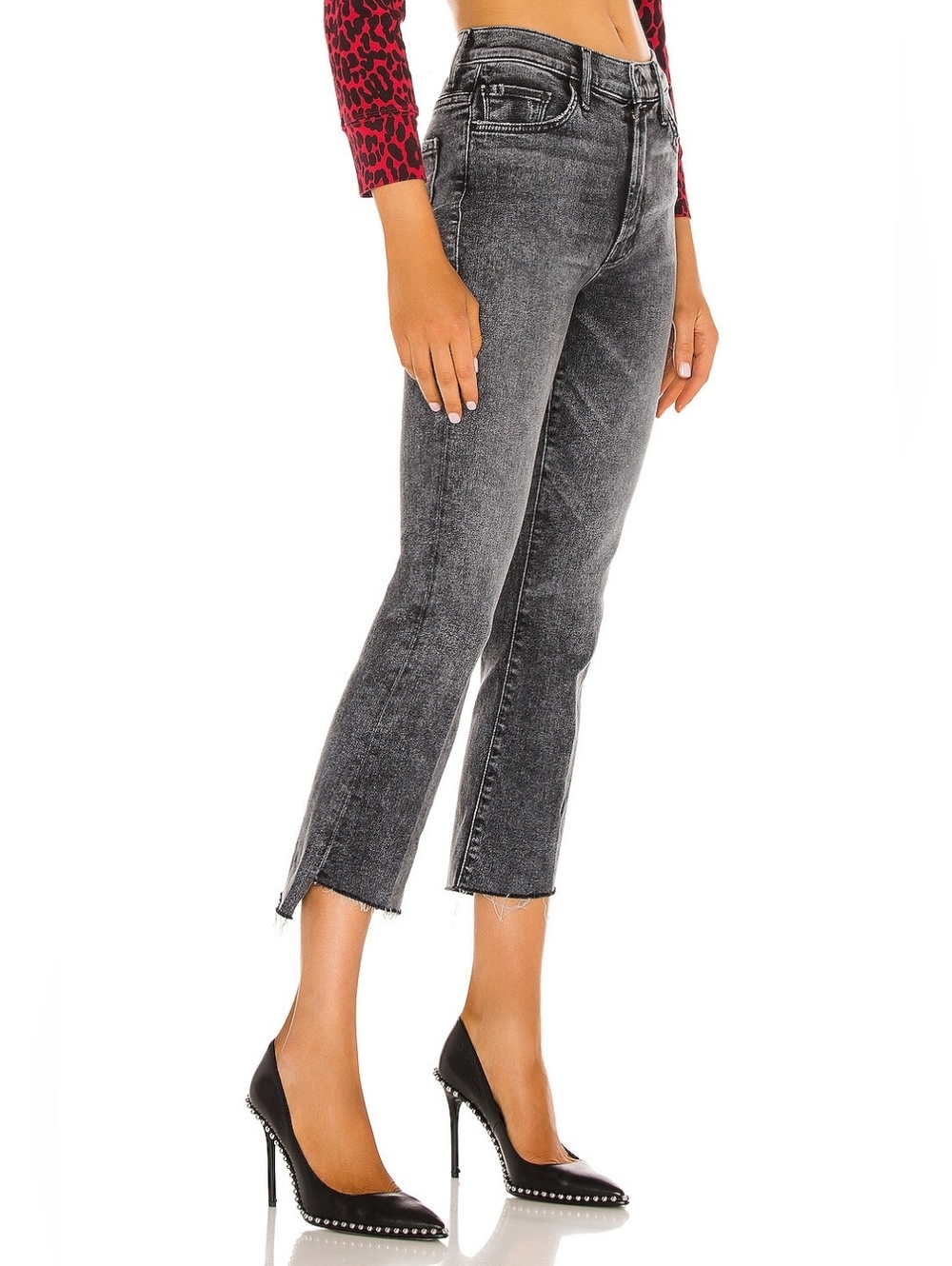 NWT Mother Insider Crop Step Fray in Train Stops Mineral Wash Stretch Jeans 31 - Picture 2 of 11